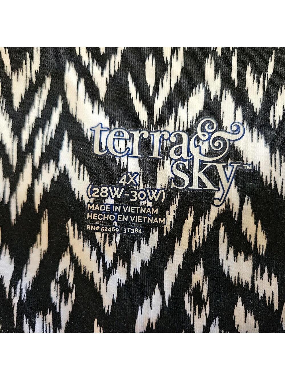 NWT 4X Plus Size 28W-30W Terra & Sky High Rise Fitted Leggings Herringbone Black - Picture 3 of 12